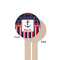 Nautical Anchors & Stripes Wooden 6" Stir Stick - Round - Single Sided - Front & Back