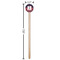 Nautical Anchors & Stripes Wooden 7.5" Stir Stick - Round - Dimensions