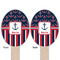 Nautical Anchors & Stripes Wooden Food Pick - Oval - Double Sided - Front & Back