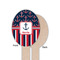 Nautical Anchors & Stripes Wooden Food Pick - Oval - Single Sided - Front & Back