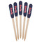 Nautical Anchors & Stripes Wooden Food Pick - Paddle - Fan View