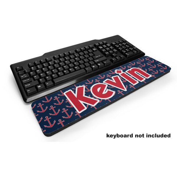 Custom Nautical Anchors & Stripes Keyboard Wrist Rest (Personalized)