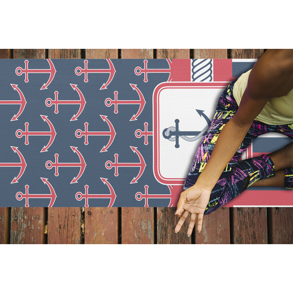 Nautical Anchors & Stripes Yoga Mats - LIFESTYLE