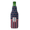 Nautical Anchors & Stripes Zipper Bottle Cooler - FRONT (bottle)