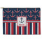 Nautical Anchors & Stripes Zipper Pouch Large (Front)