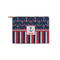 Nautical Anchors & Stripes Zipper Pouch Small (Front)