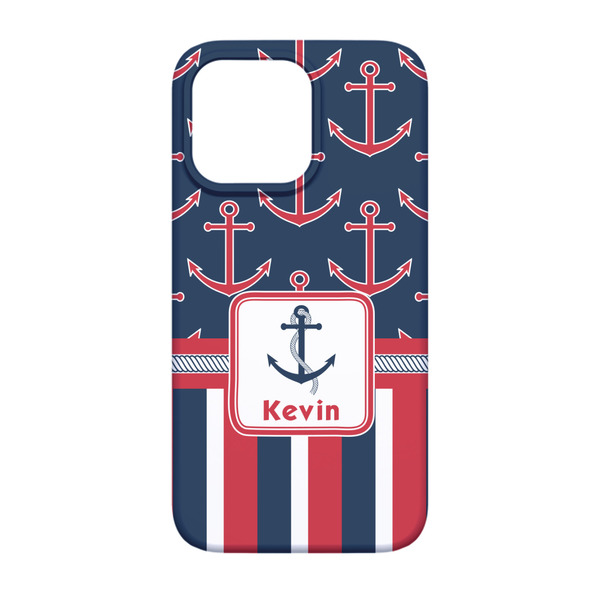 Nautical Anchors & Stripes iPhone 13 Pro Case - Back