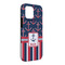 Nautical Anchors & Stripes iPhone Case - Rubber Lined - iPhone 13 Pro Max (Personalized)