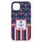 Nautical Anchors & Stripes iPhone 14 Plus Tough Case - Back
