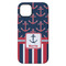 Nautical Anchors & Stripes iPhone 14 Pro Max Tough Case - Back