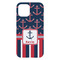 Nautical Anchors & Stripes iPhone 15 Pro Max Case - Back
