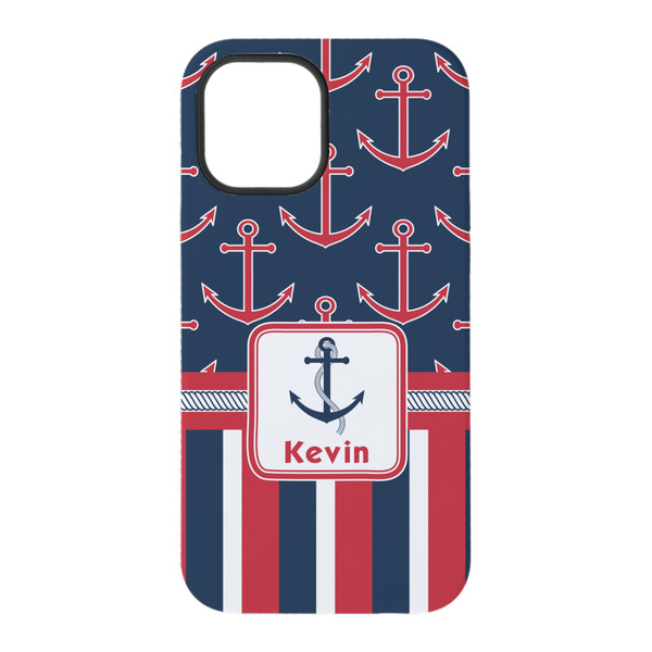 Nautical Anchors & Stripes iPhone 15 Pro Tough Case - Back