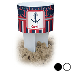 Nautical Anchors & Stripes Beach Spiker Drink Holder (Personalized)