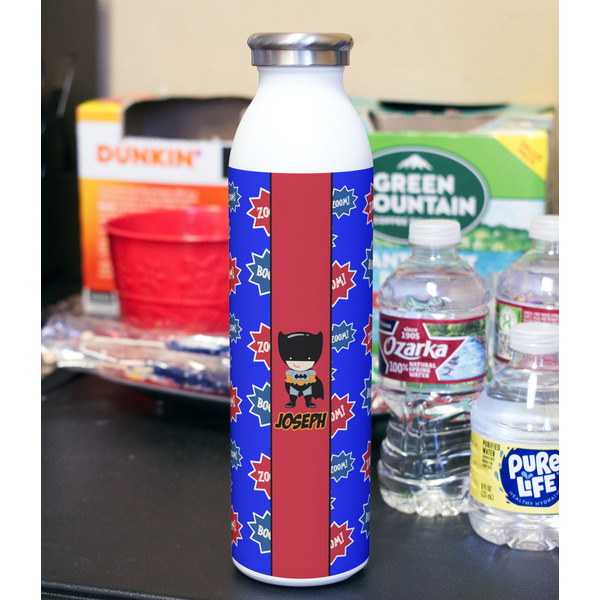 Superhero 20oz Water Bottles - Full Print - In Context