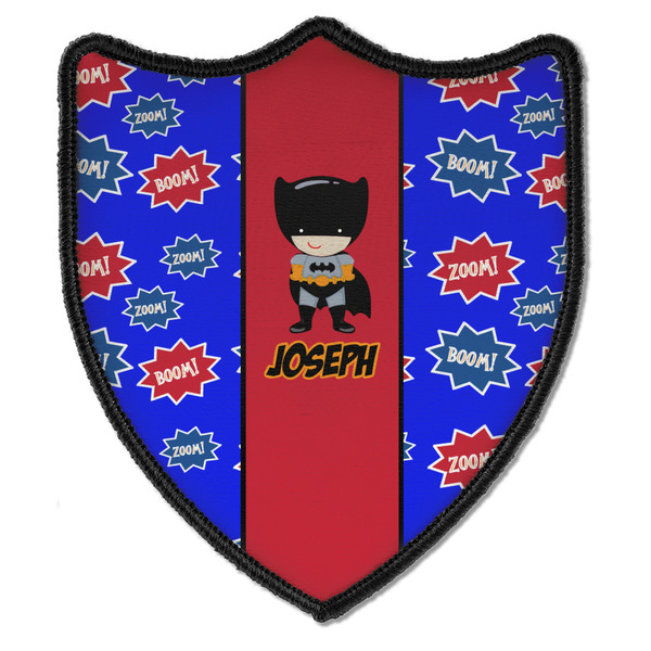 Custom Superhero Iron On Shield Patch B w/ Name or Text