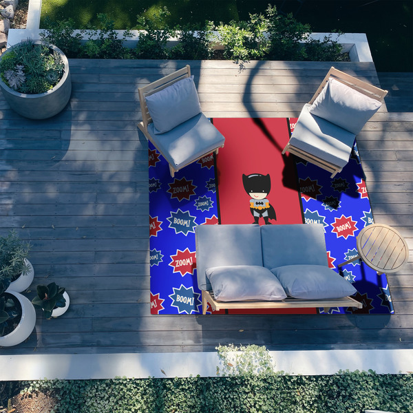 Superhero 8'x10' Patio Rug - In context