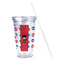 Superhero Acrylic Tumbler - Full Print - Front straw out