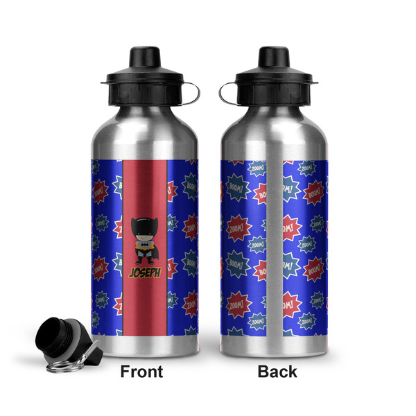 Superhero Aluminum Water Bottle - Front and Back