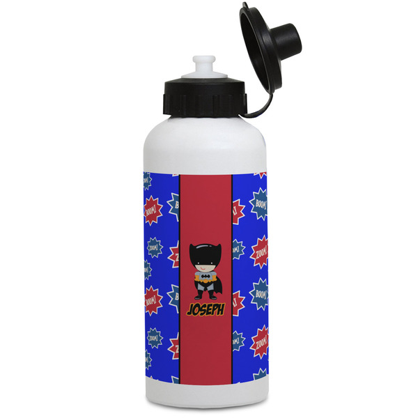 Custom Superhero Water Bottles - Aluminum - 20 oz - White (Personalized)