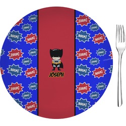Superhero Glass Appetizer / Dessert Plate 8" (Personalized)