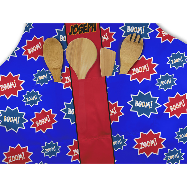 Superhero Apron - Pocket Detail with Props