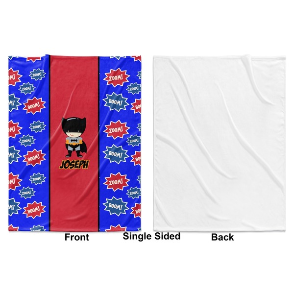 Superhero Baby Blanket (Single Side - Printed Front, White Back)