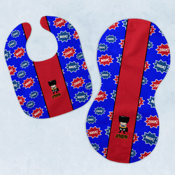 Superhero Baby Bib & Burp Set w/ Name or Text