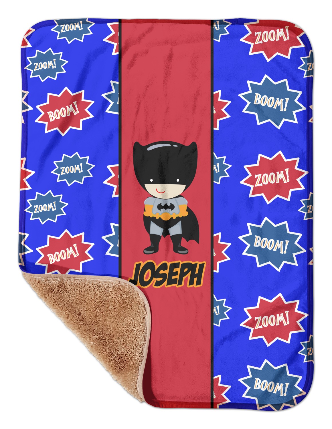 Superhero Sherpa Baby Blanket 30" x 40" (Personalized) YouCustomizeIt