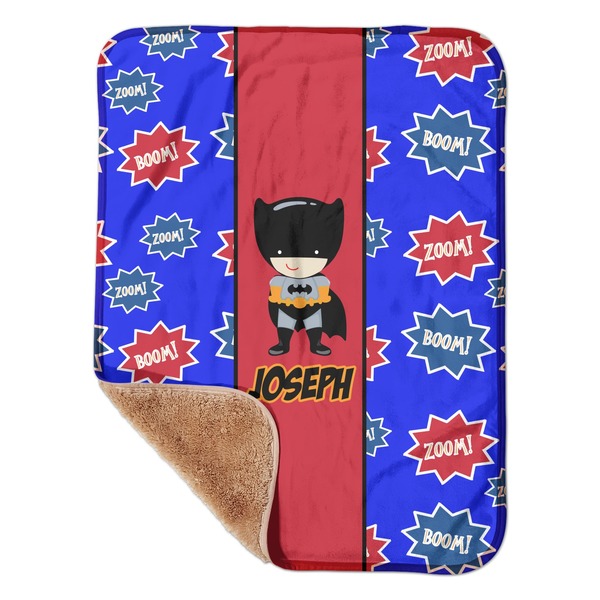 Custom Superhero Sherpa Baby Blanket - 30" x 40" w/ Name or Text