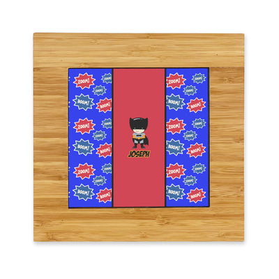 Superhero Bamboo Trivet with Ceramic Tile Insert (Personalized)