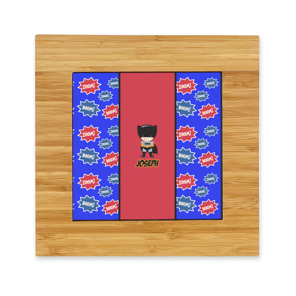 Custom Superhero Bamboo Trivet with Ceramic Tile Insert (Personalized)