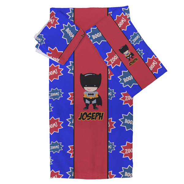 Custom Superhero Bath Towel Set - 3 Pcs (Personalized)