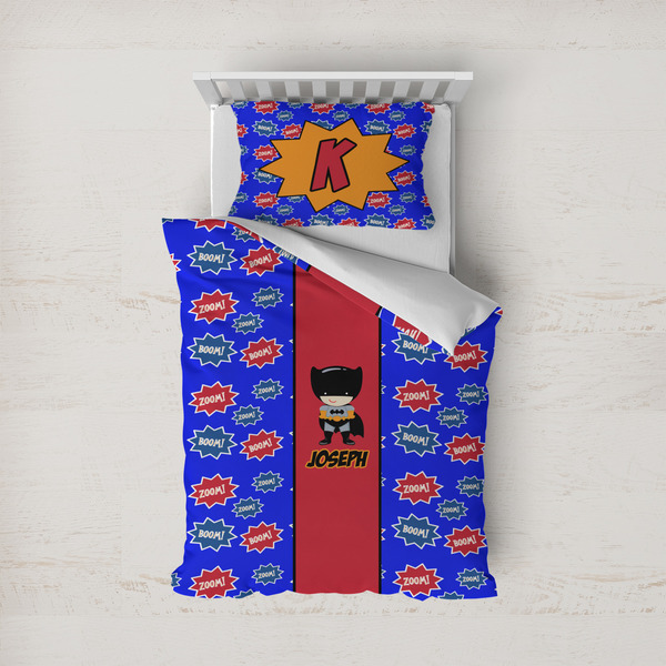 Custom Superhero Duvet Cover Set - Twin (Personalized)
