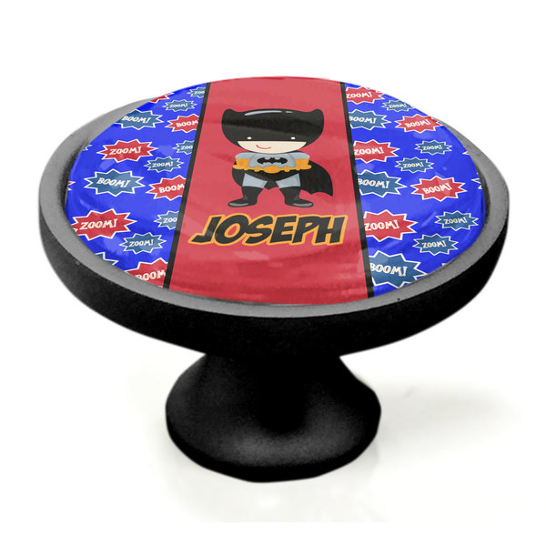 Superhero Black Custom Cabinet Knob (Side)