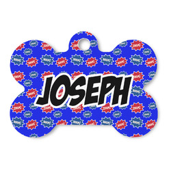Superhero Bone Shaped Dog ID Tag (Personalized)