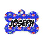 Superhero Bone Shaped Dog ID Tag - Small (Personalized)