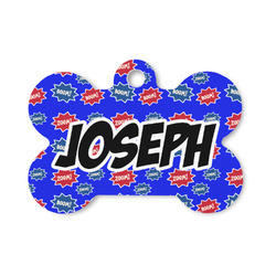Superhero Bone Shaped Dog ID Tag - Small (Personalized)