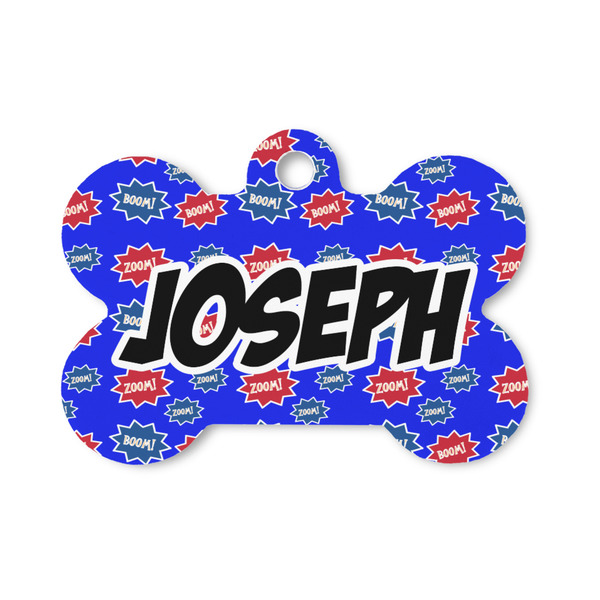 Custom Superhero Bone Shaped Dog ID Tag - Small (Personalized)