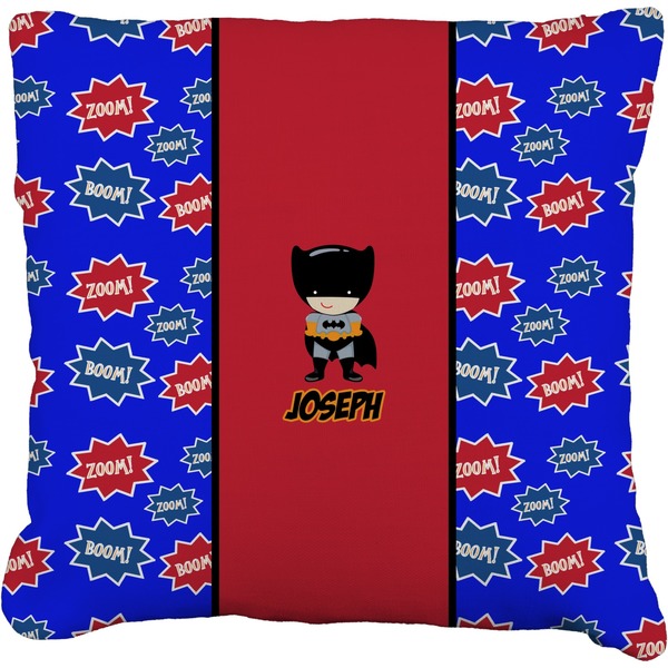Custom Superhero Faux-Linen Throw Pillow 16" (Personalized)