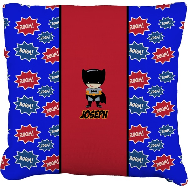 Custom Superhero Faux-Linen Throw Pillow 18" (Personalized)