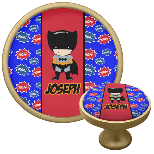 Custom Superhero Cabinet Knob - Gold (Personalized)