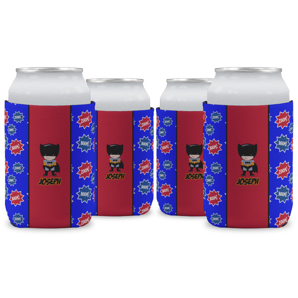 Custom Superhero Can Cooler (12 oz) - Set of 4 w/ Name or Text