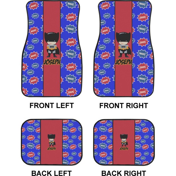 Superhero Car Floor Mats Set (2F + 2B)