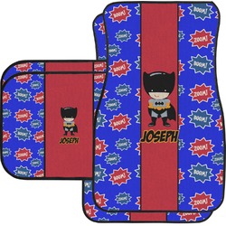 Superhero Car Floor Mats Set - 2 Front & 2 Back (Personalized)
