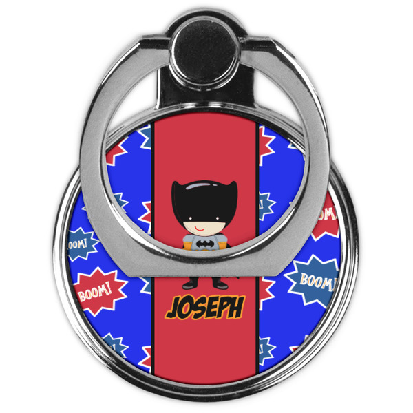 Superhero Cell Phone Ring Stand & Holder - Front (Collapsed)