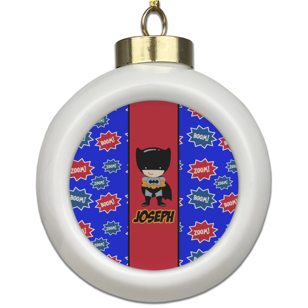 Custom Superhero Ceramic Ball Ornament (Personalized)