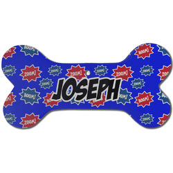 Superhero Ceramic Dog Ornament - Front w/ Name or Text