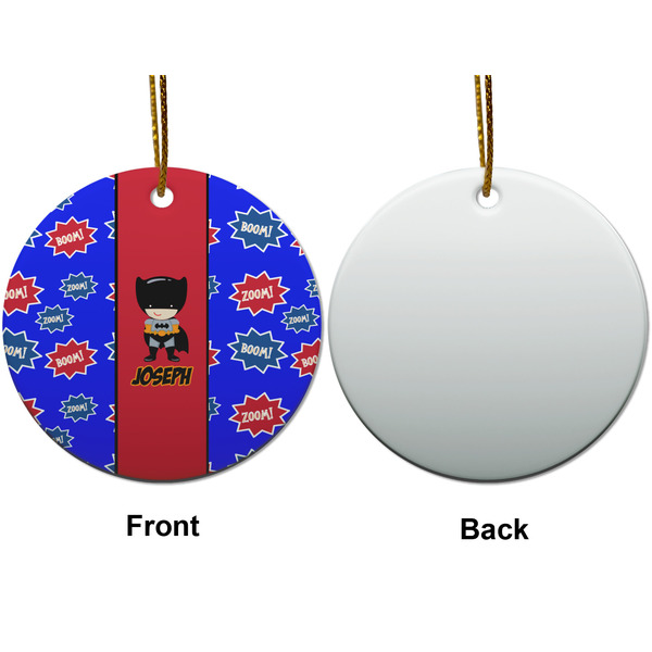 Superhero Ceramic Flat Ornament - Circle Front & Back (APPROVAL)
