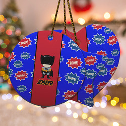 Superhero Ceramic Ornament w/ Name or Text