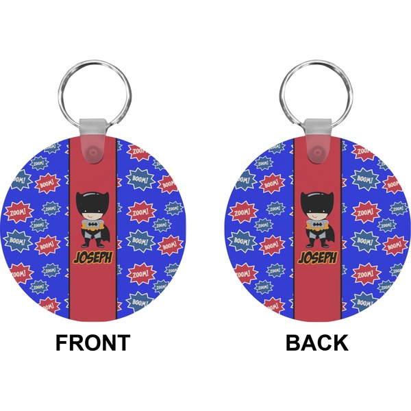 Superhero Circle Keychain (Front + Back)